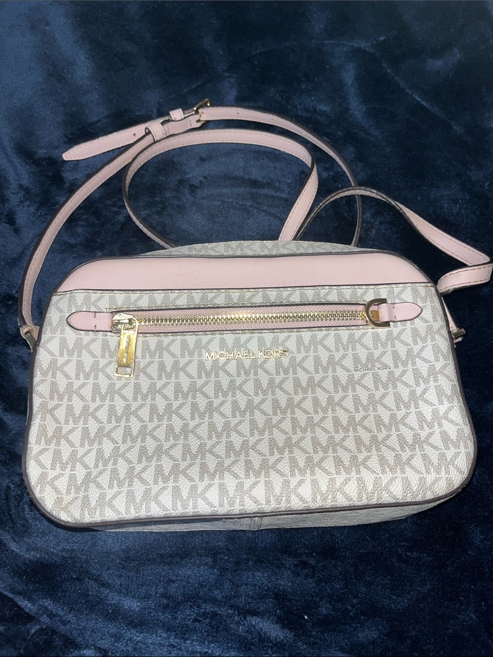 Michael Kors Pink Trim Signature MK Crossbody